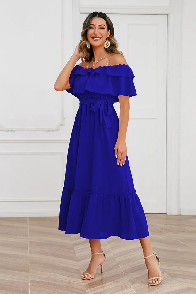 Off Shoulder Tiered Maxi Dress - Image 4
