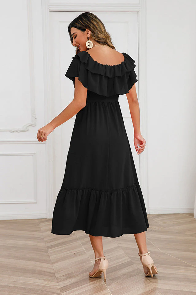 Off Shoulder Tiered Maxi Dress - Image 9