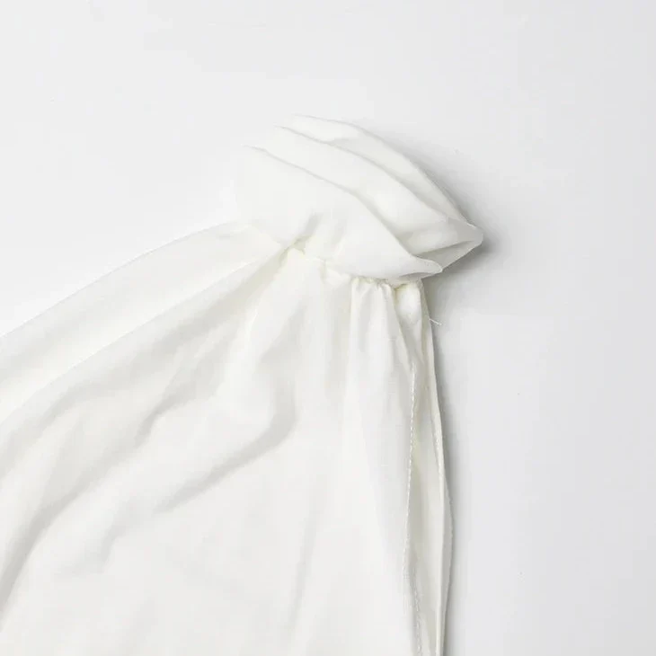 WHITE ONE SHOULDER TOP with Flowers - Image 8