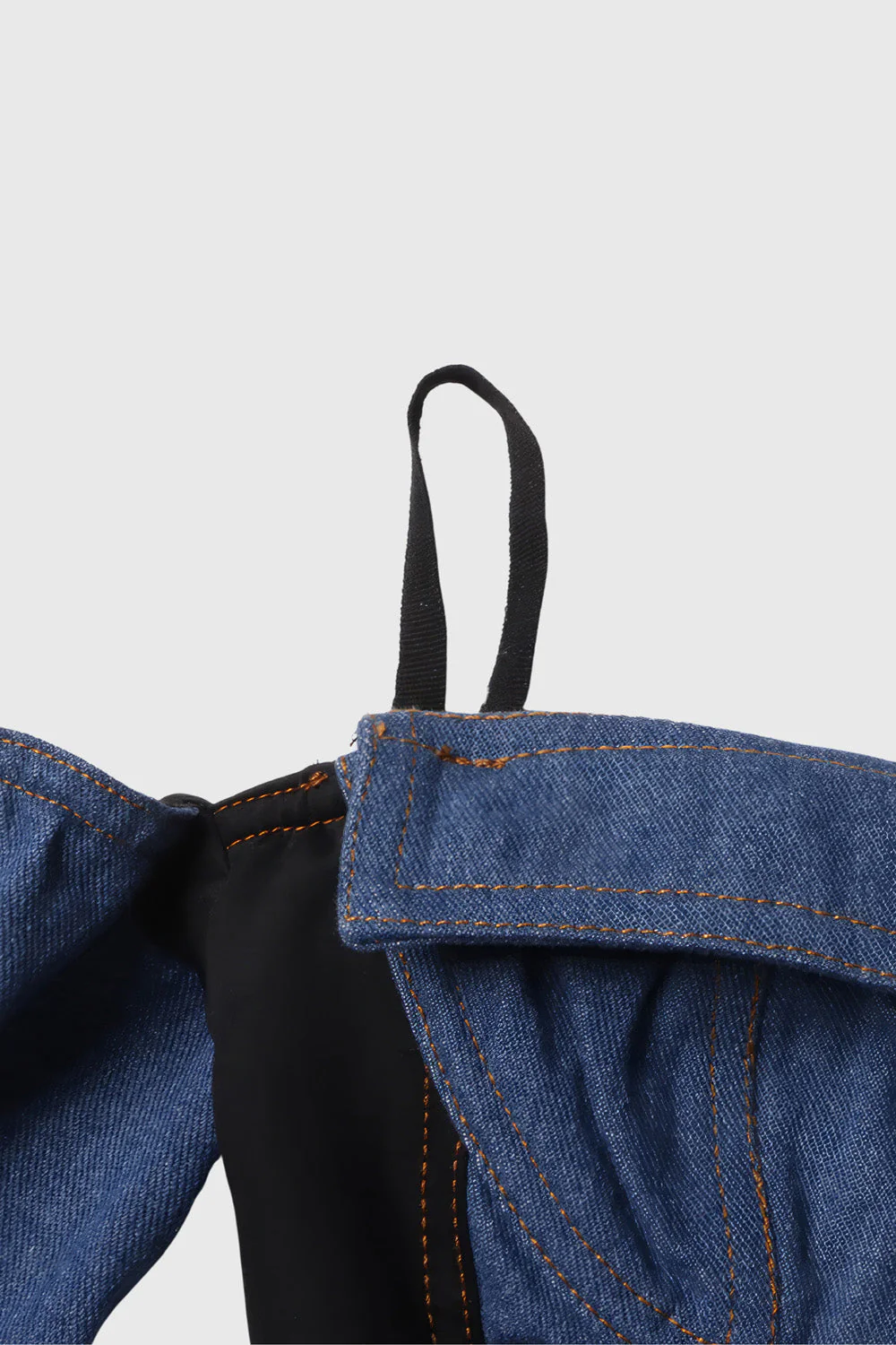 Off Shoulders Denim Bodysuit - Blue - Image 3
