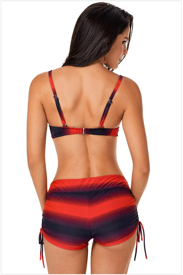 Ombre Shading Push Up Bikini Set - Image 5
