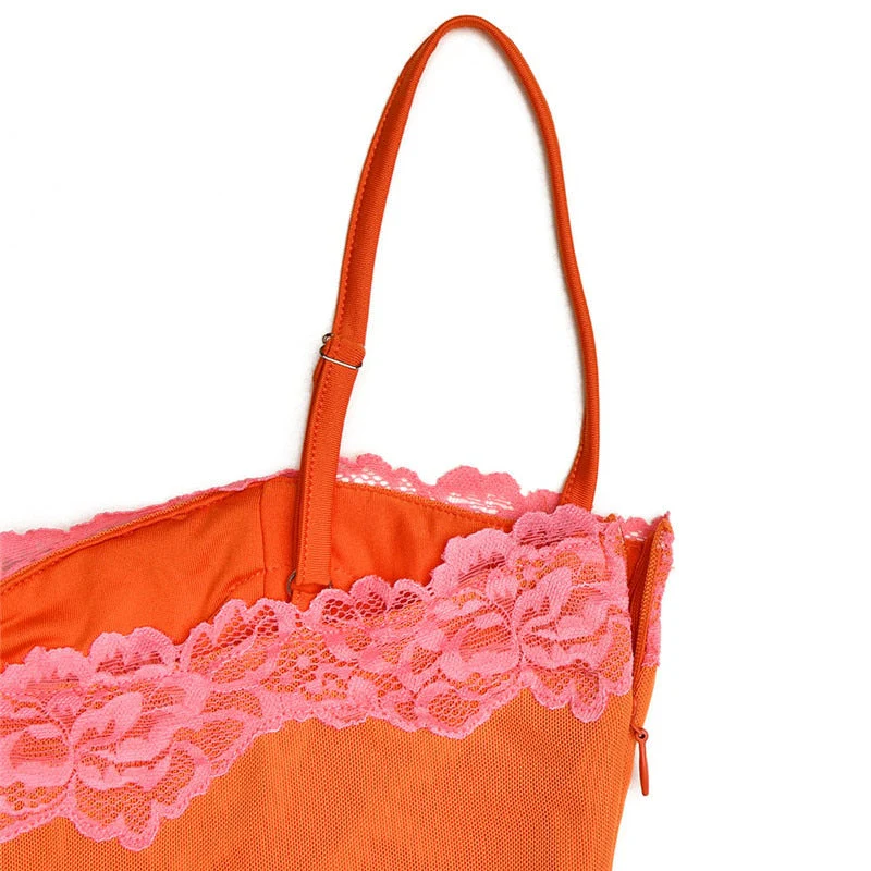 AKEMI ORANGE BODYCON MAXI Dress with STRAPS - Image 11
