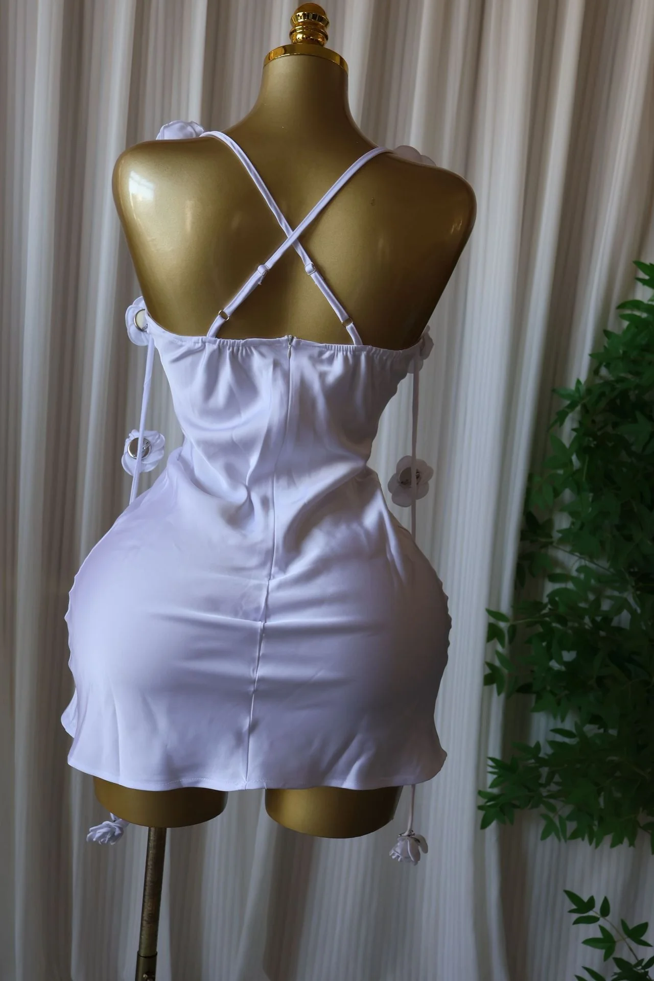 Otillie Rose Halter Satin Mini Dress - Image 6