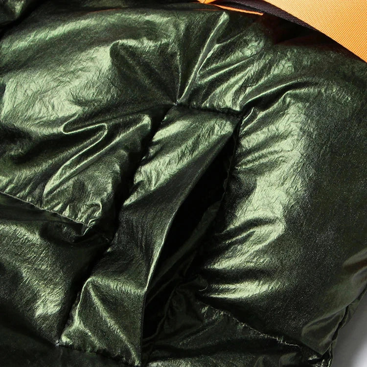 DARK GREEN OVERSIZED Puffer Jacket with IRREGULAR HEM - Image 4