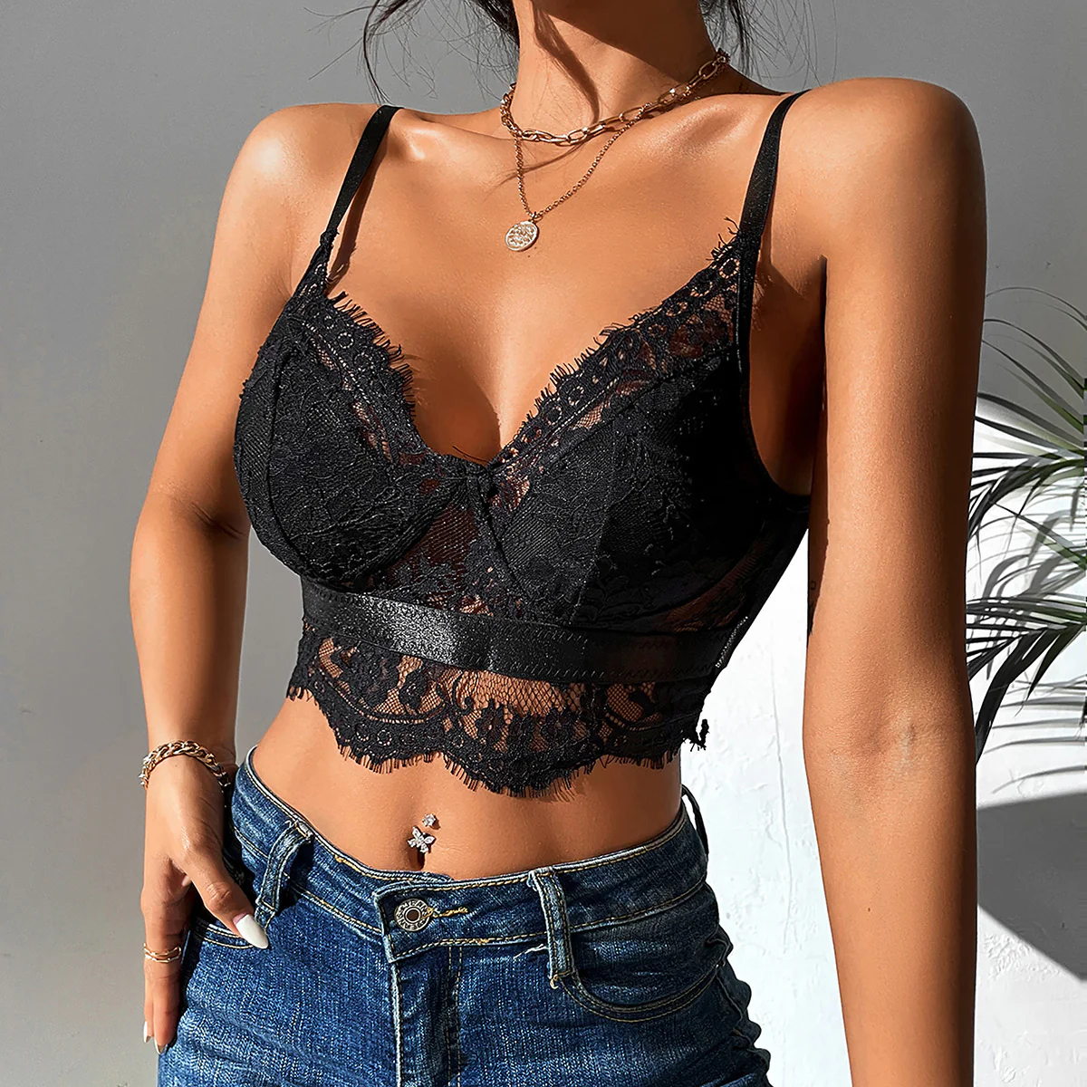 Patterned Lace Bralette - Image 3