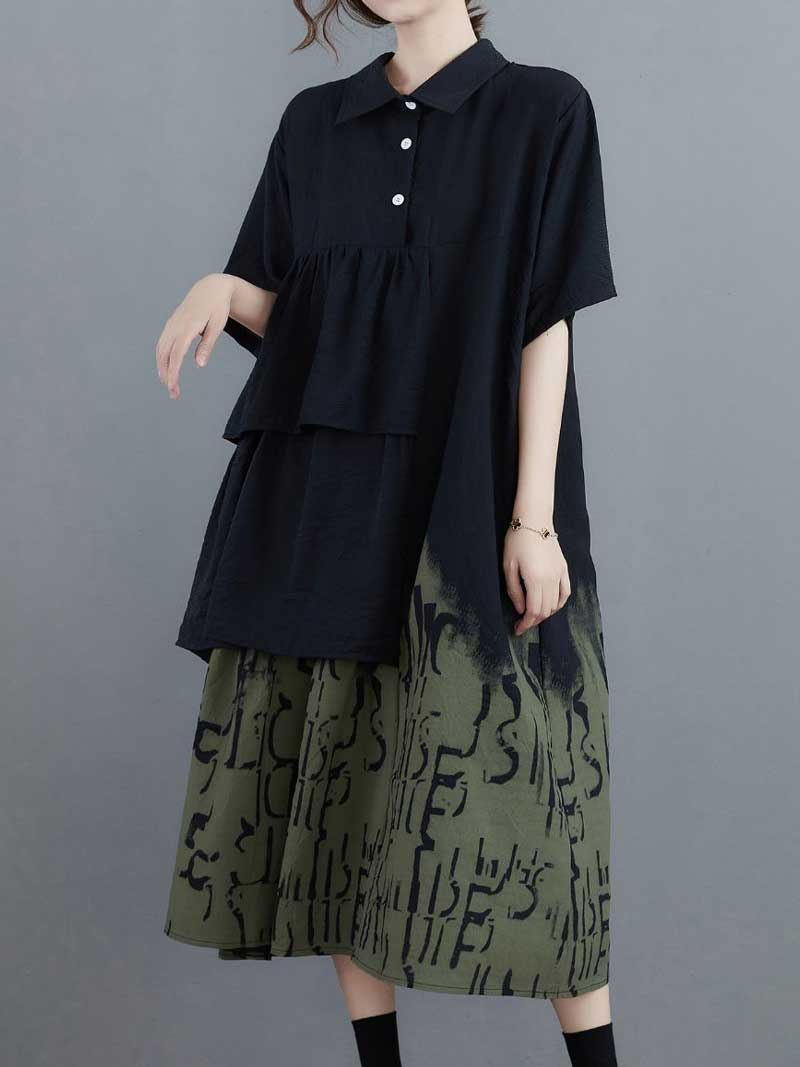 Pendulum Style Contrasting A-Line Shirt Dress - Image 4