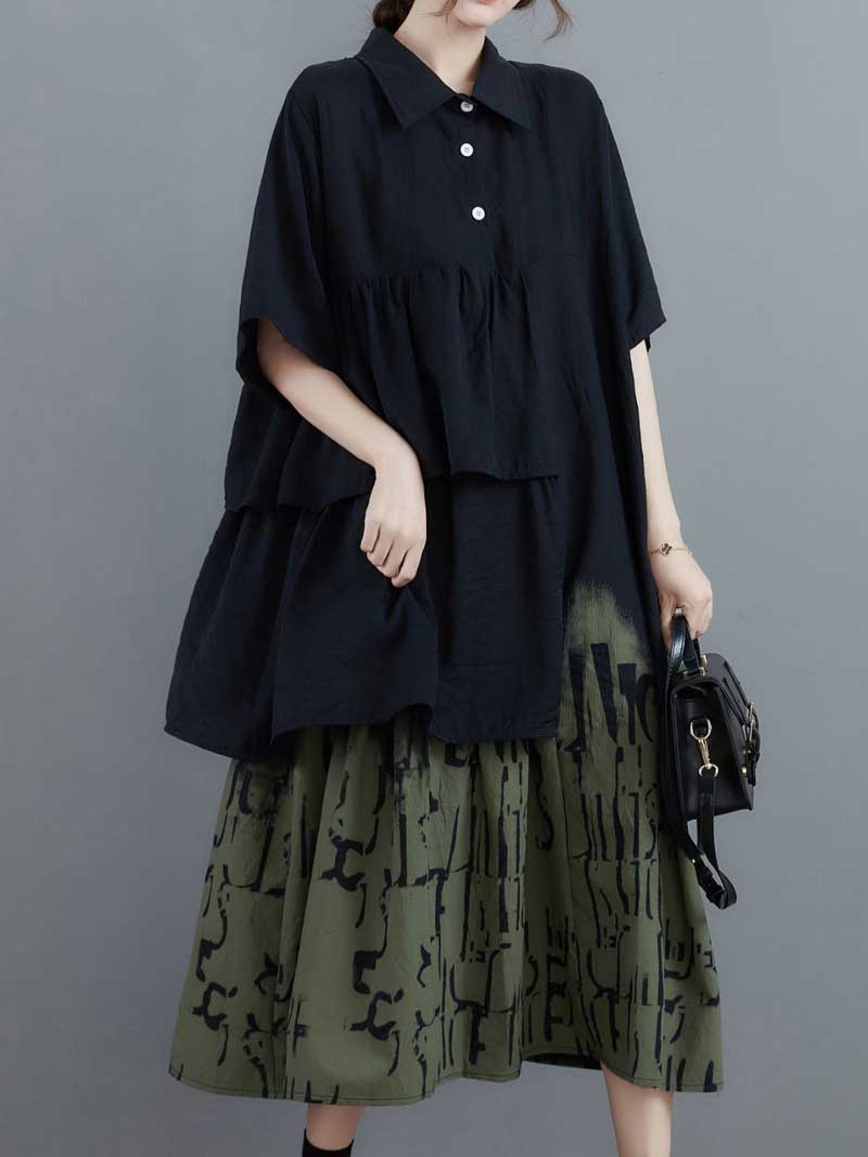 Pendulum Style Contrasting A-Line Shirt Dress - Image 5