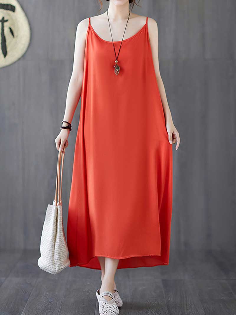 Plain Cotton Slip Dress - Image 4