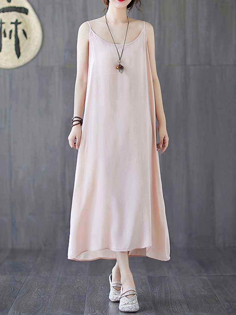 Plain Cotton Slip Dress - Image 5