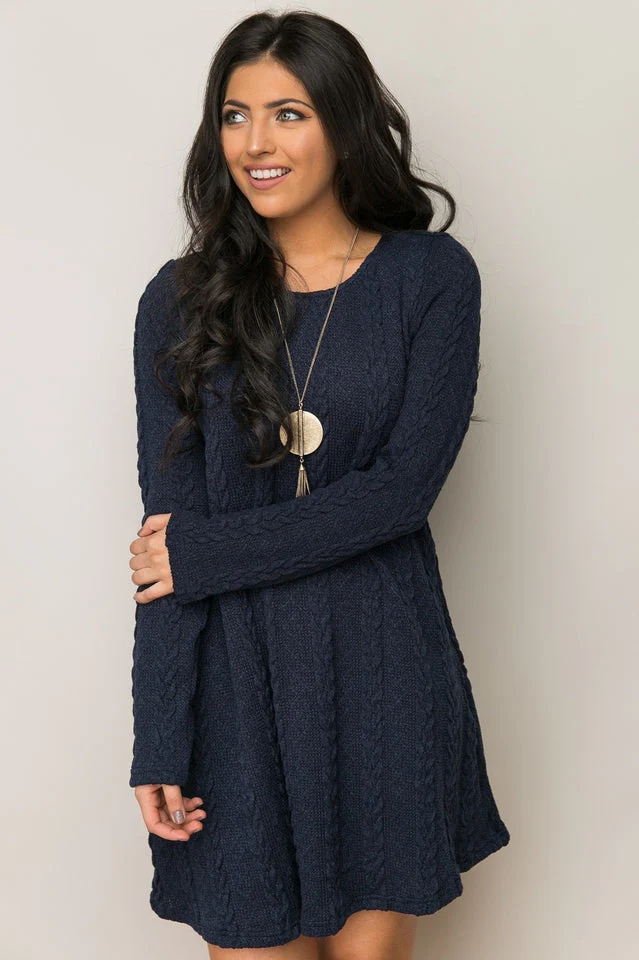 Plus Size Casual S-3XL Sweater Dress