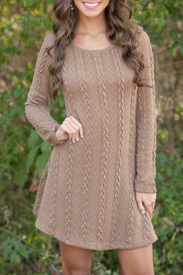 Plus Size Casual S-3XL Sweater Dress - Image 6