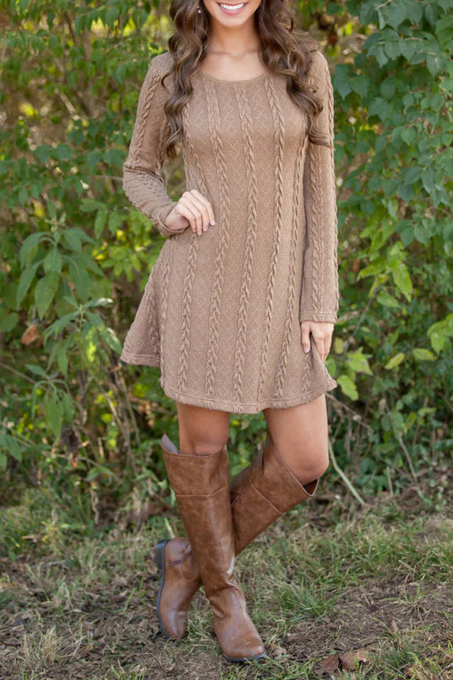 Plus Size Casual S-3XL Sweater Dress - Image 9