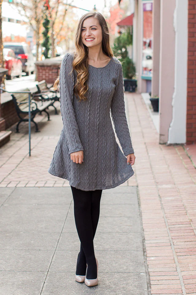Plus Size Casual S-3XL Sweater Dress - Image 6