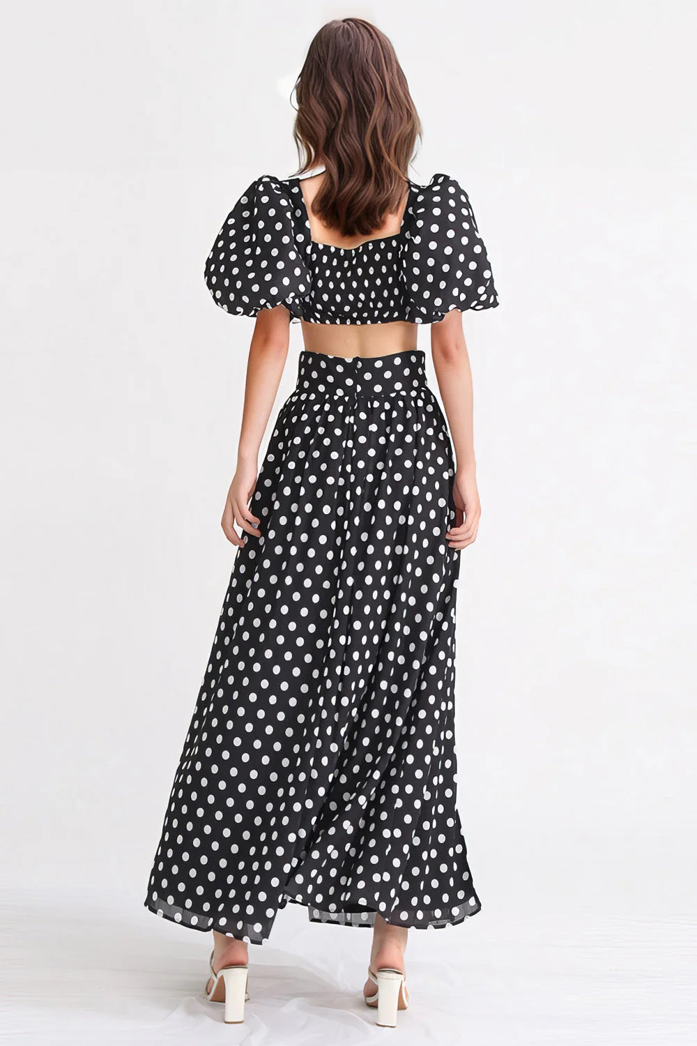 Polka Dot 2-Piece Set - Black
