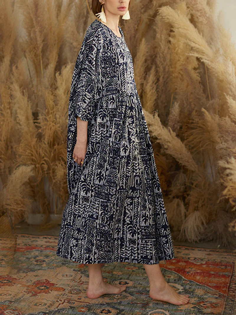 Power Of Black Tribal Print Cotton Smock Dress - Image 2