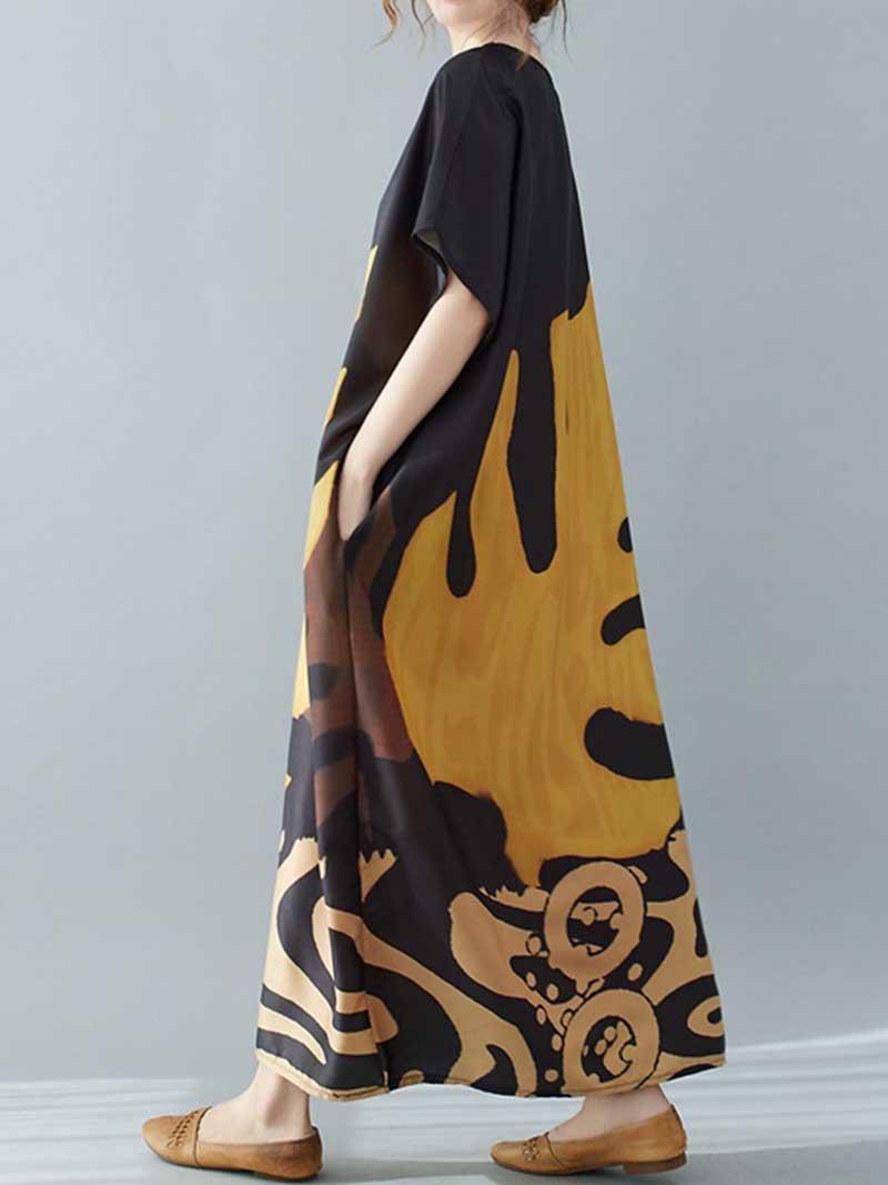 Princess Lady Leaf Print Midi Dress - Image 2