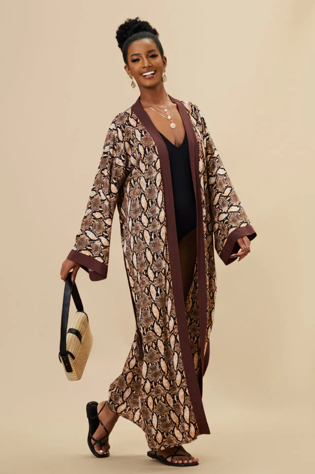 Print Belted Kimono Dress - Image 16