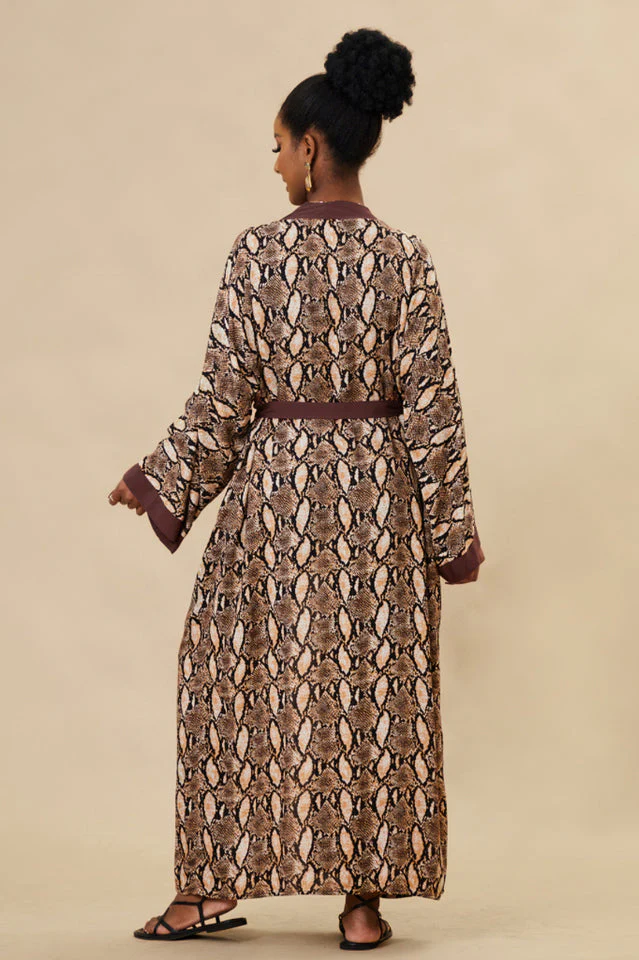 Print Belted Kimono Dress - Image 18