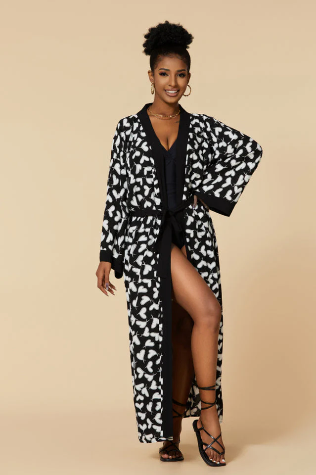Print Belted Kimono Dress - Image 24