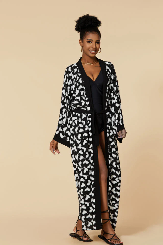 Print Belted Kimono Dress - Image 26