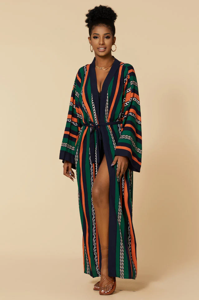 Print Belted Kimono Dress - Image 28