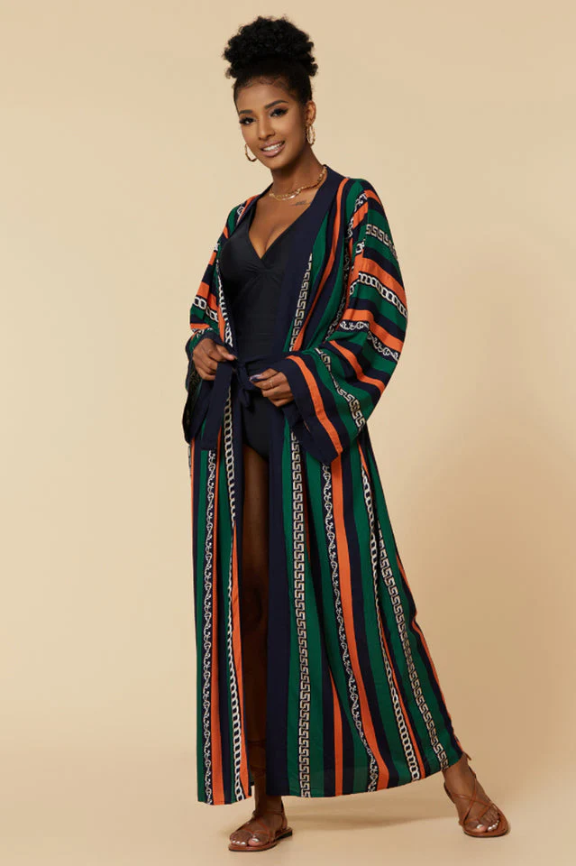 Print Belted Kimono Dress - Image 30