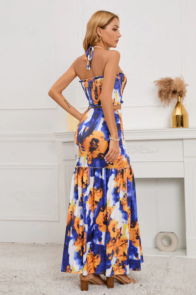 Printed Boho Dress 2 Piece Set - Image 2