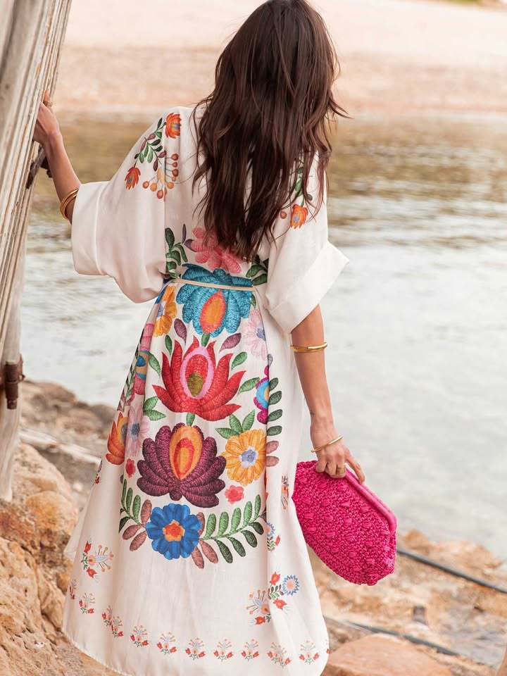 Printed Loose Beach Dress - Image 8