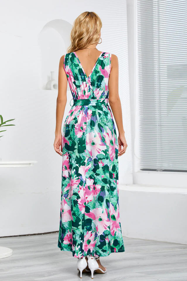 Printed Thigh-Slit Maxi Dress - Image 12