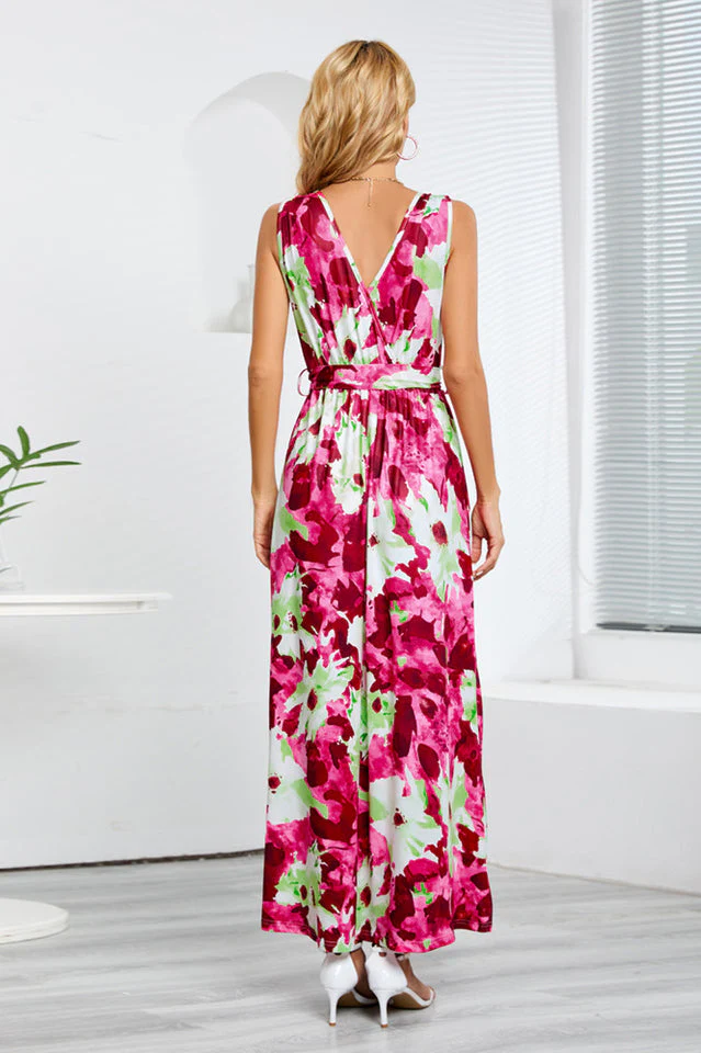 Printed Thigh-Slit Maxi Dress - Image 2