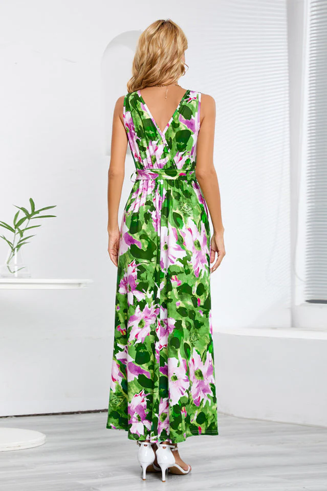 Printed Thigh-Slit Maxi Dress - Image 8