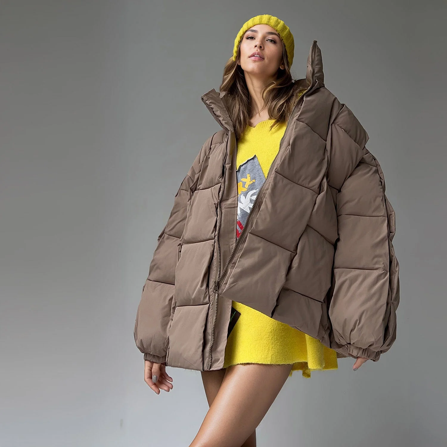 Beige Puffer Jacket - Image 2