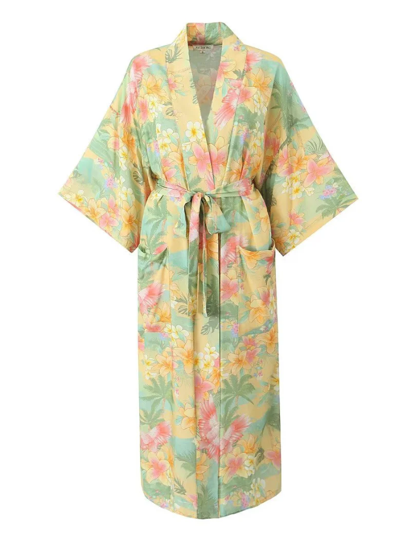Pure Soul Lapel Collar Short Sleeves Kimono Jacket - Image 2