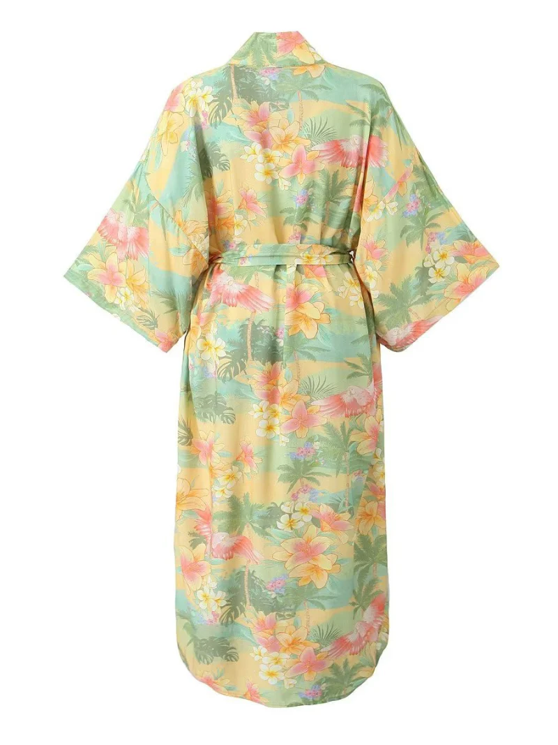 Pure Soul Lapel Collar Short Sleeves Kimono Jacket - Image 3