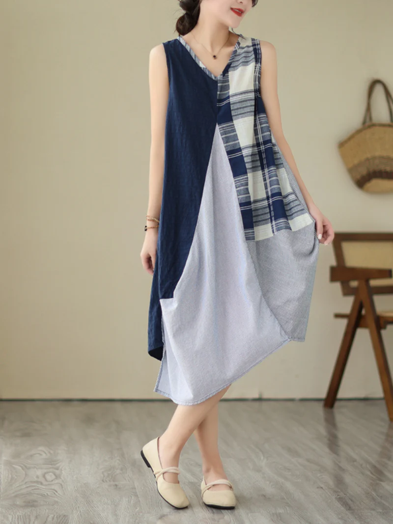 Pure Soul V-neck Middle Waist Midi Dress - Image 5