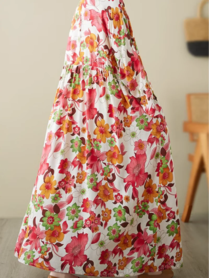 Relaxed Fit Floral Loose Smock Dress - Image 3