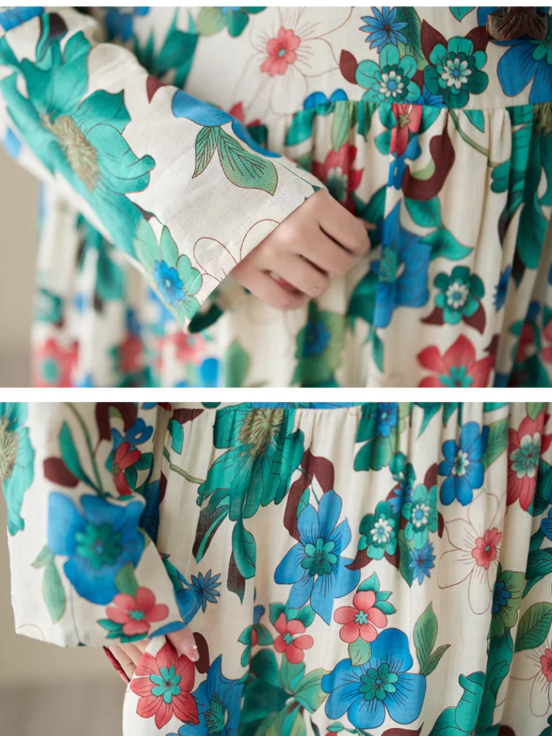 Relaxed Fit Floral Loose Smock Dress - Image 5