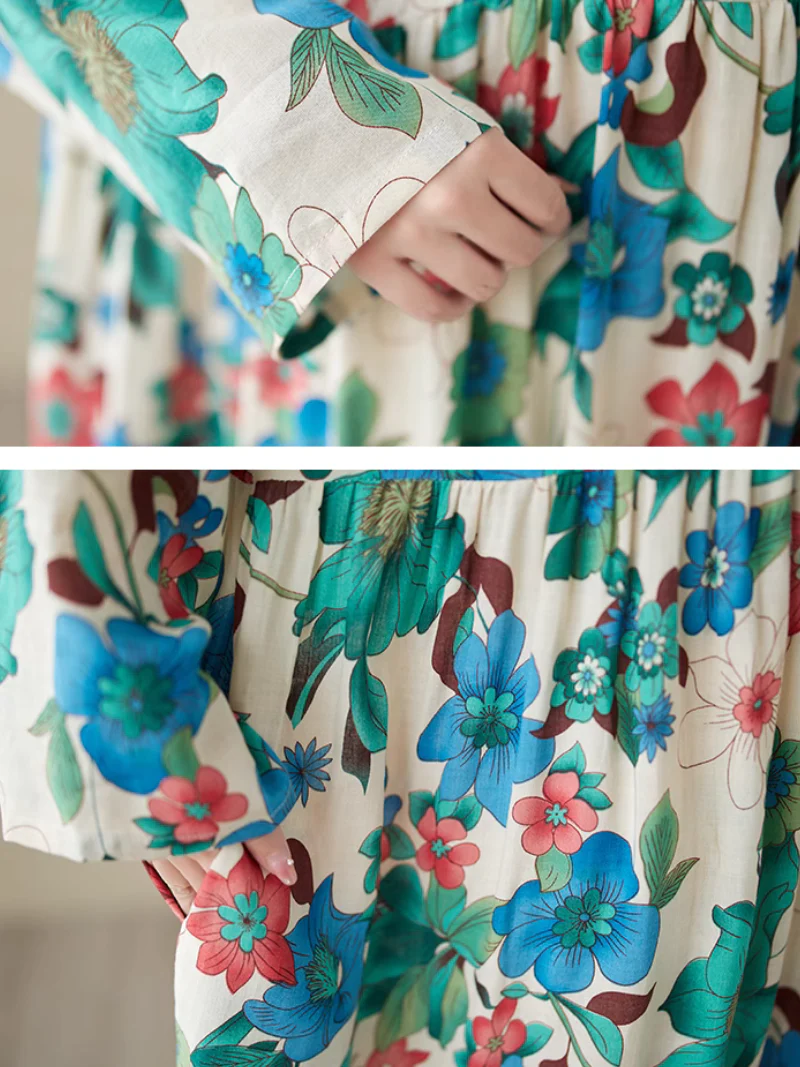 Relaxed Fit Floral Loose Smock Dress - Image 7