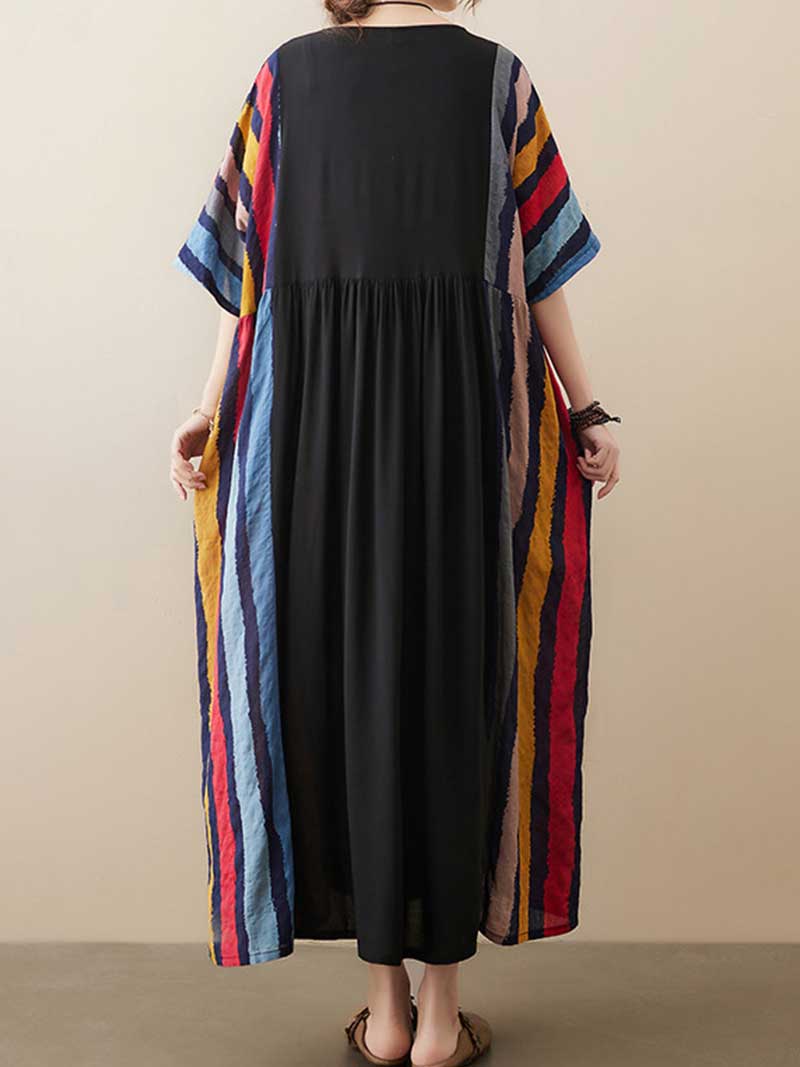 Retro Girl Striped Smock Dress - Image 2
