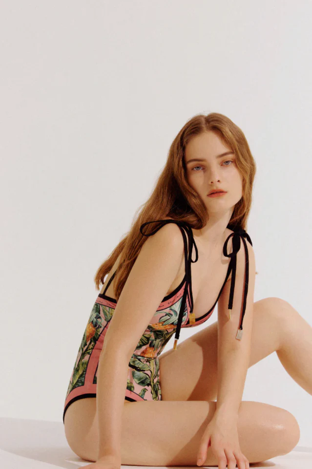 Reversible Tie-Shoulder One Piece Swimsuit - Image 9