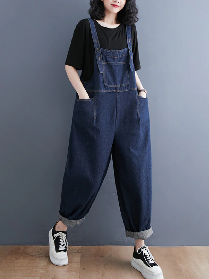 Revolt Women Super Comfy Denim High Waist Overalls - Image 2