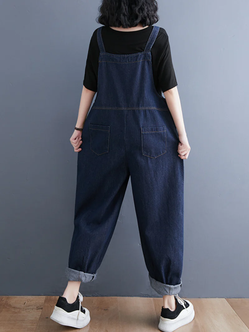 Revolt Women Super Comfy Denim High Waist Overalls - Image 5