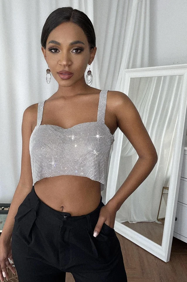 Rhinestone Crop Cami Top - Image 8