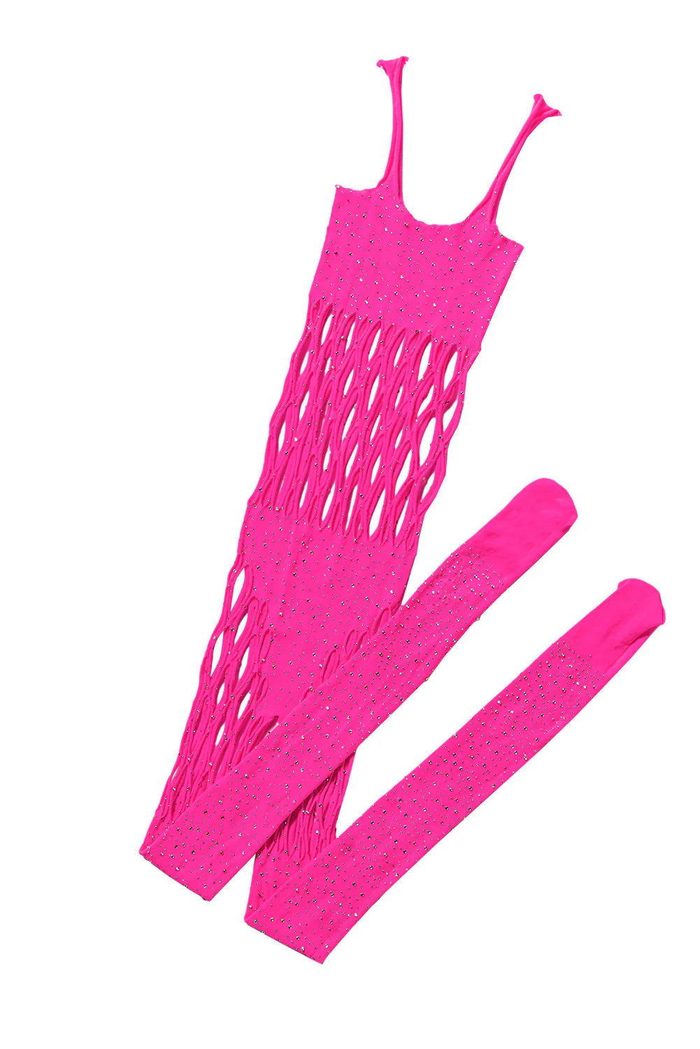 Rhinestone Hollow Out Sleeveless Body Stockings - Image 14
