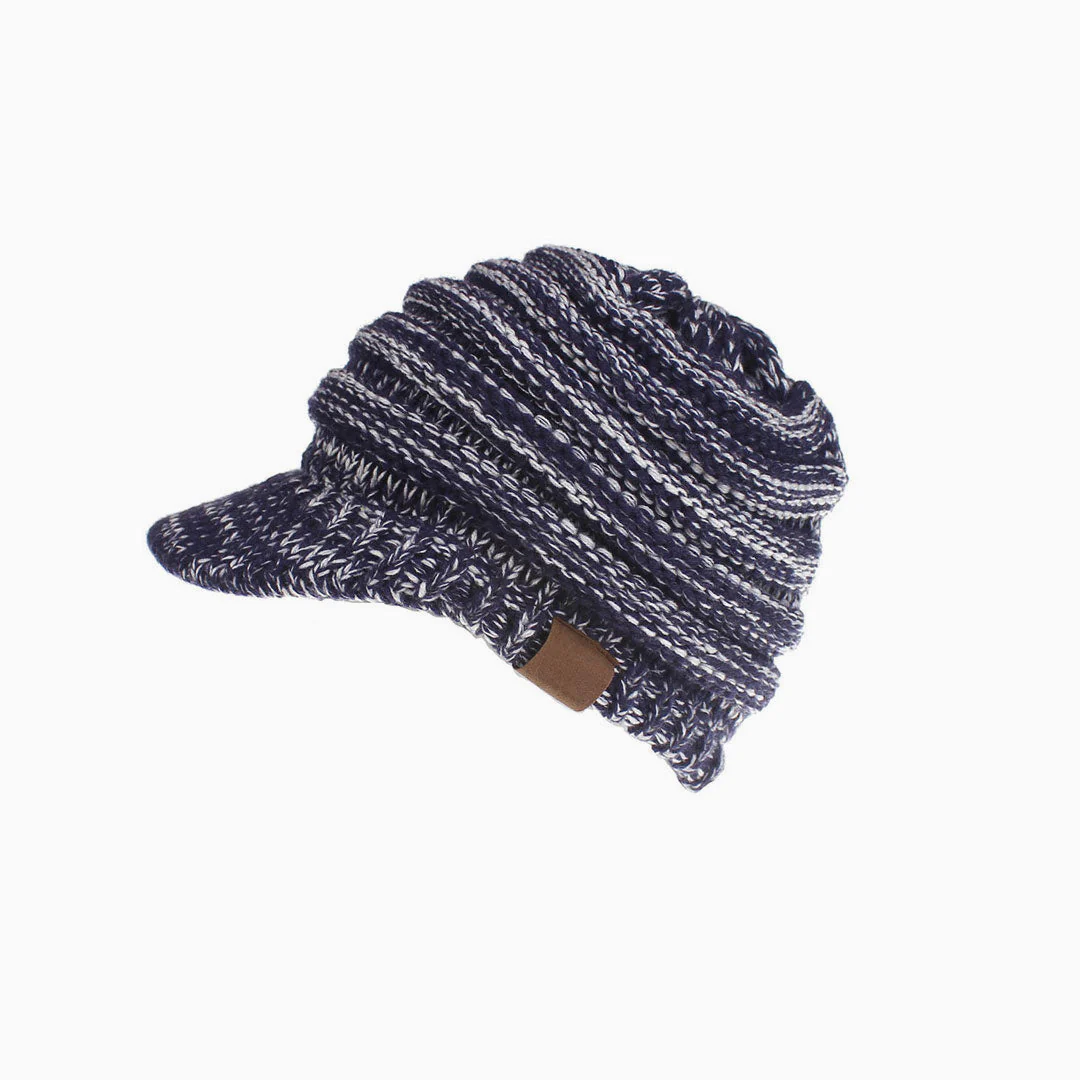 Cozy Me Up Ribbed Knit Ponytail Winter Newsboy Hat - Image 9