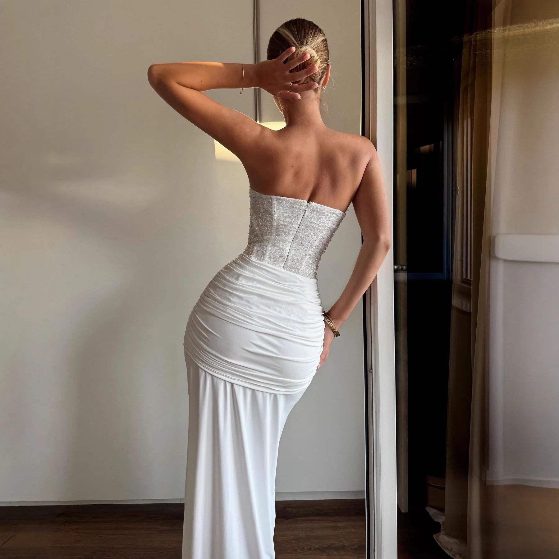Ribbon Sequined Tube Top Maxi Dress - Image 7