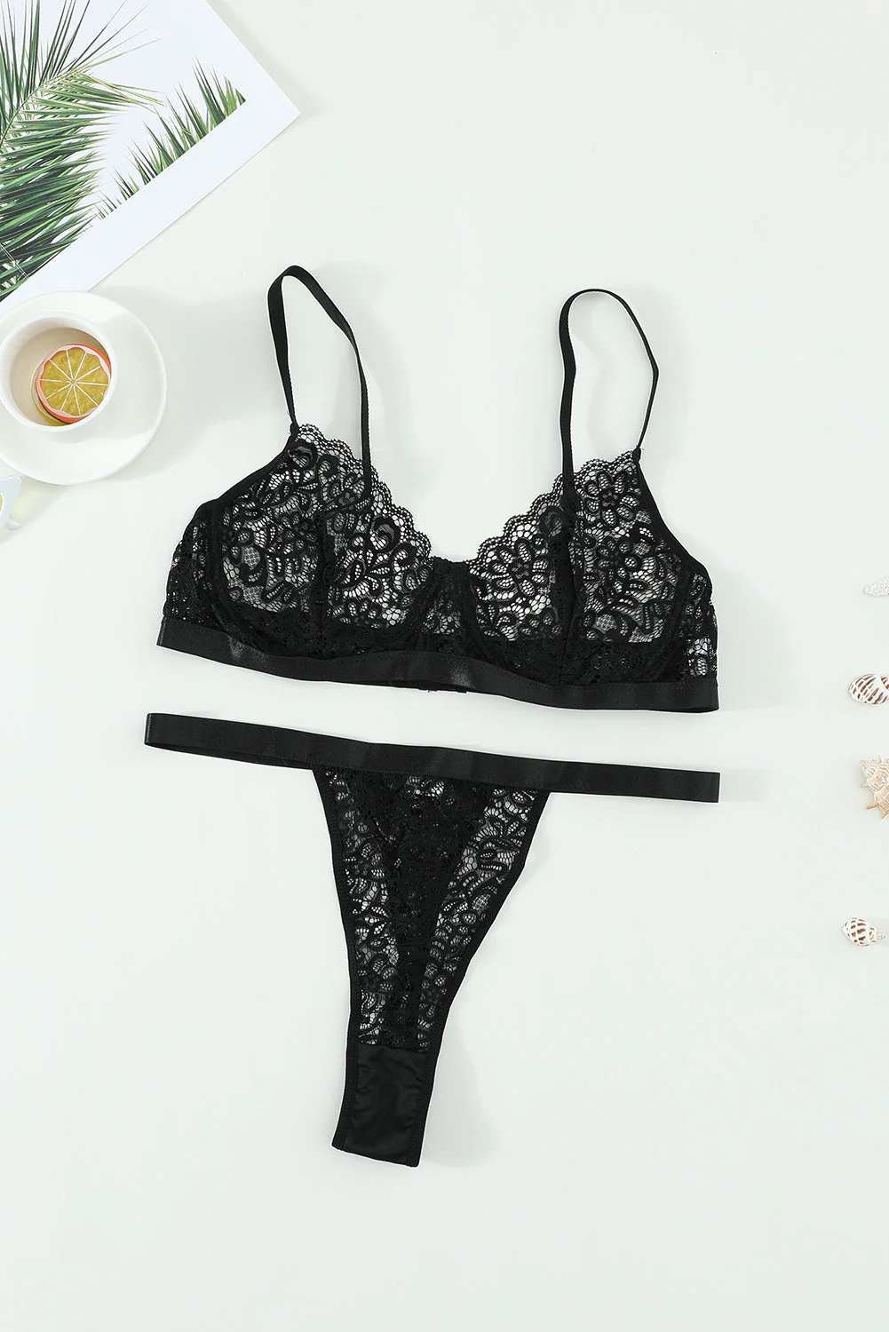 Romantic Night Lace Bralette Lingerie Set - Image 6
