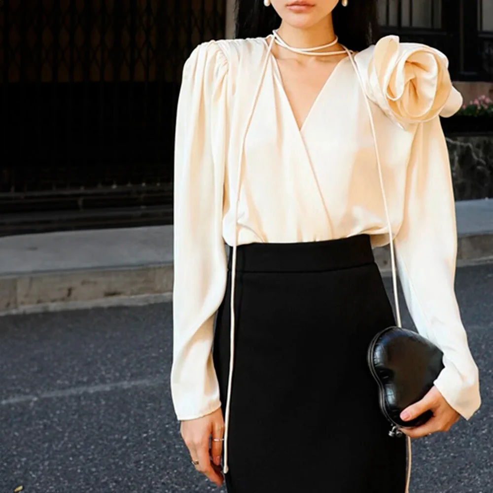LANA LongSleeve BLOUSE ROSE DECORATED - Image 2
