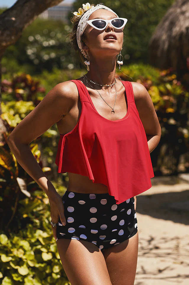 Ruffled High Waist Tankinis - Image 11