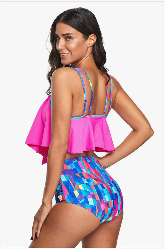Ruffled High Waist Tankinis - Image 20